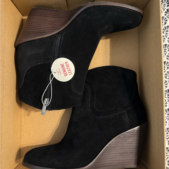 Lucky Brand Women's Black Suede Ankle Booties - Picture 3 of 3